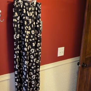 Stylish Black and Cream Animal Print Women's Pants